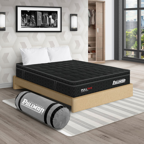 Colchón Pullpack Euro U + Base Cama + Almohada