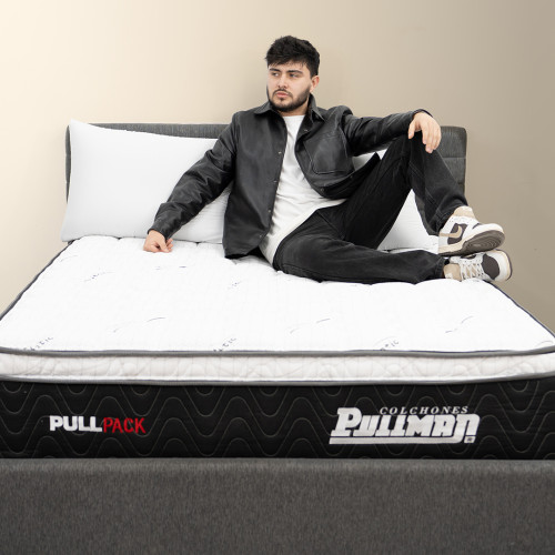 Colchón Pullpack Euro U + Base Cama + Almohada