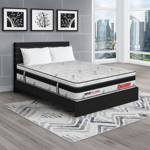 Colchón Superpullman Euro + Cama Tapizada + Almohada