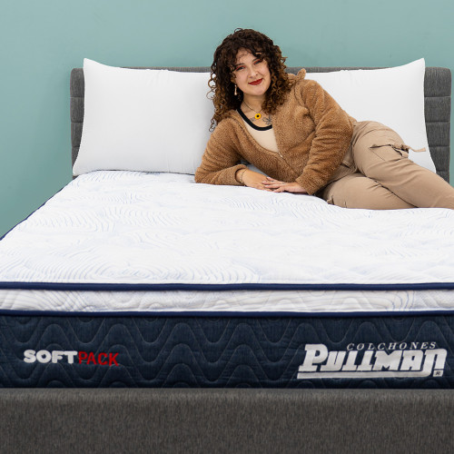 Colchón Softpack + Cama Leo + Almohada