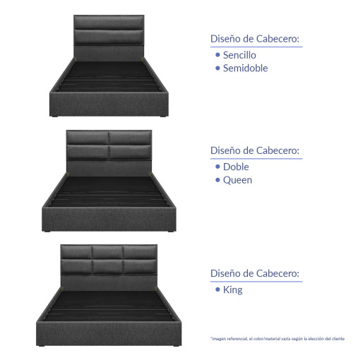 Colchón Ecopack + Cama Firenze + Almohada