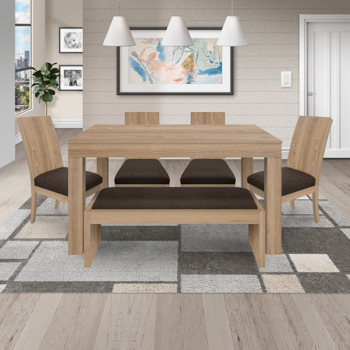 Juego de Comedor 4P (140) Italia Danny 2 Sillas 1 Banca