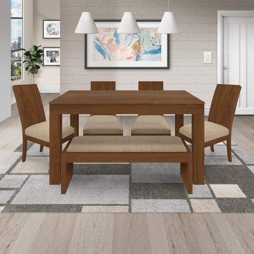 Juego de Comedor 4P (140) Italia Danny 2 Sillas 1 Banca