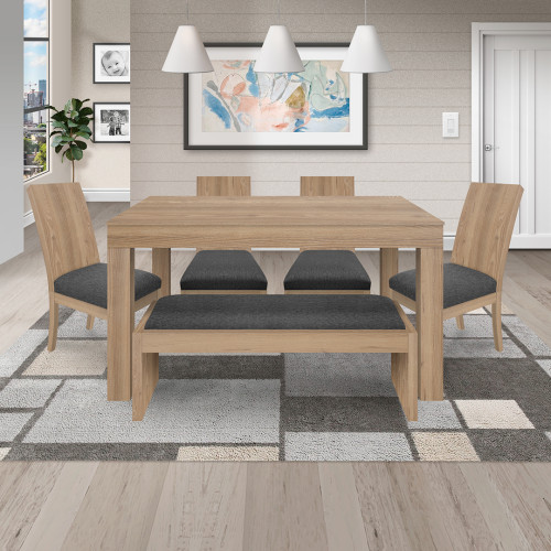 Juego de Comedor 4P (140) Italia Danny 2 Sillas 1 Banca