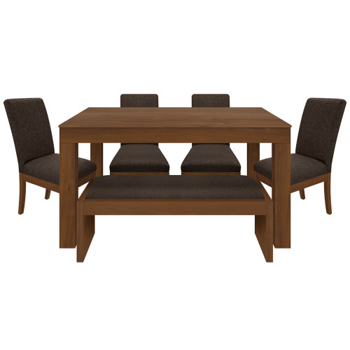 Juego de Comedor 6P (140) Italia Danny 4 Sillas 1 Banca