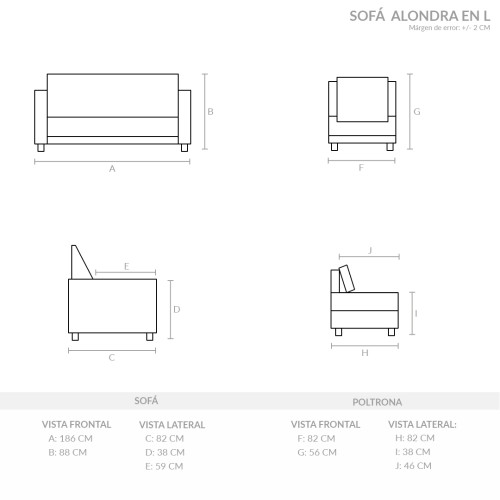 Sofá en L Alondra